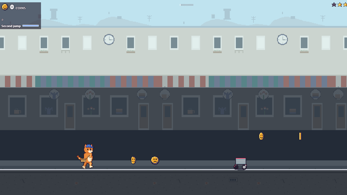 Shop Street au début d’une partie, dans sa version d’origine : une rue avec des pièces sur le parcours